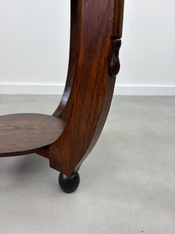 Amsterdam School Art Deco side table from the 1920s/30s, Wood, Brown (photo 4 of 10)