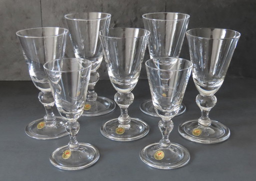 Set di 7 bicchieri di cristallo Royal Leerdam - Baluster - Restauro Colonial Williamsburg