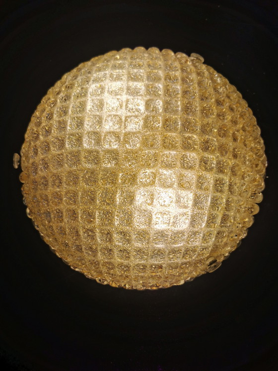 Image 1 of Paire de plafonniers Murano Vintage en verre doré 