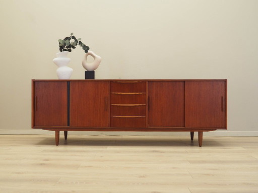 Credenza in teak, design danese, anni '70, prodotta in Danimarca