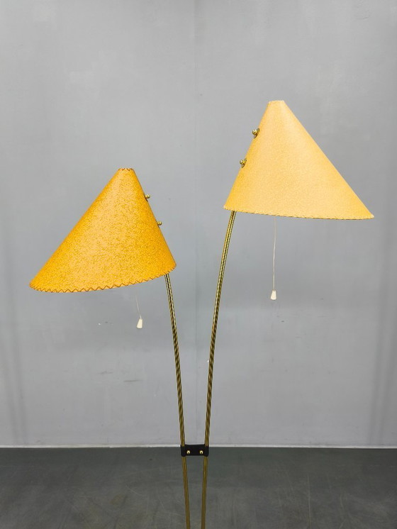 Image 1 of Mid Century Japanese Style Brass Floor Lamp, 1960s
