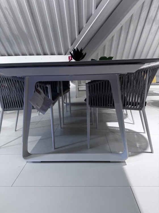 Image 1 of Table de jardin en céramique Elko blanche/grise