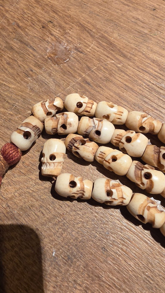 Collar de oración tibetano. Mala, Objetos decorativos, Textil, Otro, Crema (foto 5 de 5)