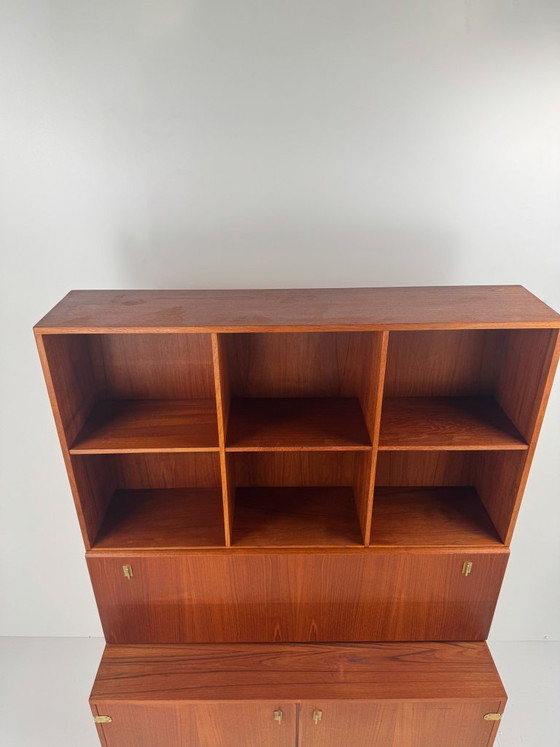 Libreria Scrivania in Teak, Peter Løvig Nielsen, Danimarca, c. anni '60, Hedensted Møbelfabrik, Librerie (foto 12 di 15)