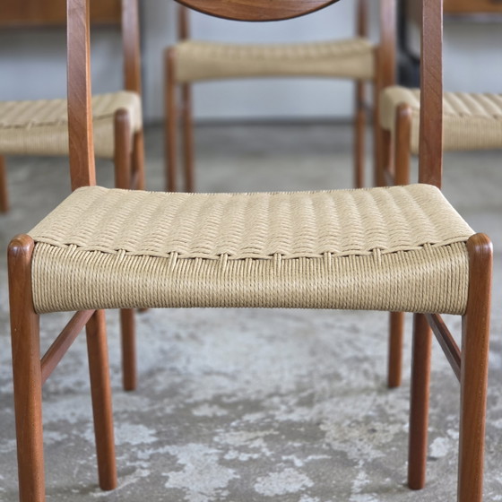 6x Arne Wahl Iversen, GS60 Sedie da Pranzo Danesi Vintage Nuovo Papercord – Wood (photo 2 of 15)
