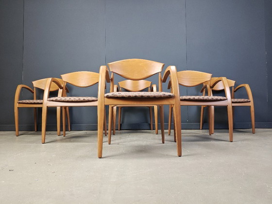 Image 1 of Vintage spanish wooden  armchairs, 1990s set of 6