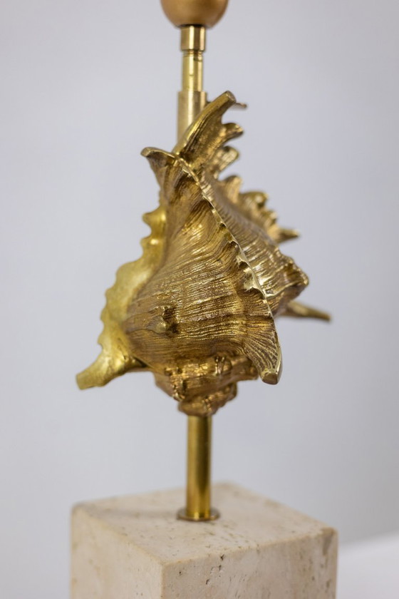 Image 1 of Maison Charles. Lampada a conchiglia in bronzo dorato. Francia, anni '70