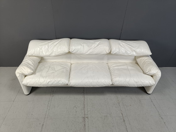 Image 1 of Ensemble de canapés Maralunga en cuir par Vico Magistretti pour Cassina, 1973