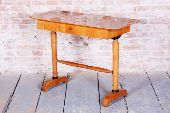Restored Biedermeier Writing Desk, Spruce, Maple Veneer, Austria, 1830s – Wood (photo 17 of 18)