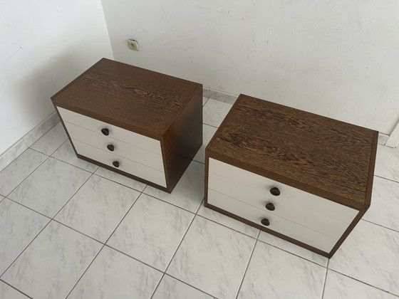 Image 1 of Set vintage nachtkastjes wenge hout