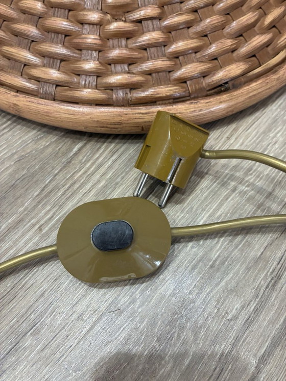 Vintage Italian Rattan Floor Lamp 1970s Witch Hat Shade 162 cm, Floor lights, Plastic, Brown (photo 7 of 8)