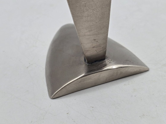 Image 1 of Vintage industriële massief RVS vaas