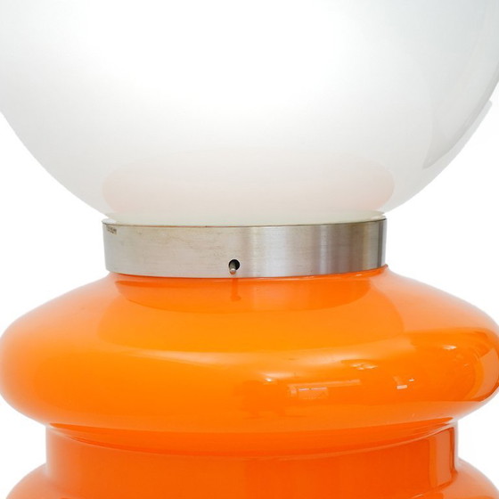 Image 1 of Orange and white glass floor lamp by Stilux, 1970s