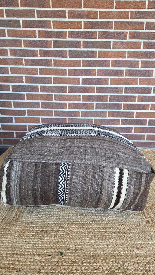 Pouf berbère Kelim vintage – hockers en poefs, Wool