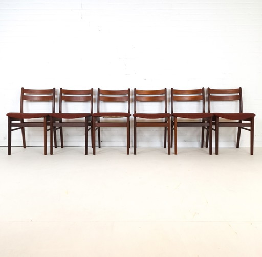 6x vintage eetkamerstoel Deens design jaren 70