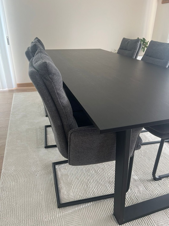 6x Comfortable Dining chairs 'Evi' Leen Bakker – Anthracite – leenbakker, Textile (photo 5 of 5)