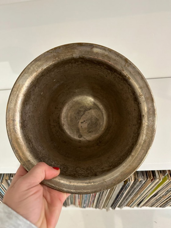 Image 1 of Seau À Champagne Ancien En Métal Argenté – Patine Authentique