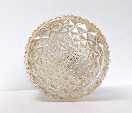 Image 1 of Vintage Wall Glass Sconce / Mid Century Flush Mount Ceiling or Wall Light/ Retro Modern Wall Plafoniere/ Vintage Lightning/ 