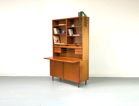 Libreria vintage in teak con scrivania di Omann Jun, anni '60 – Librerie, Scandinavian (photo 30 of 31)