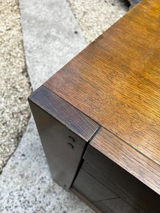 Image 1 of 1970 DEFOUR brutalist sideboard sideboard 225cm! graphic vintage designer furniture JAPAN modernist XL