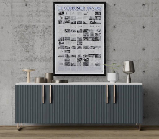 Le Corbusier – Originele vintage poster uit 1987 van Le Corbusier – Modernistische architectuur – 100 x 68,5 cm