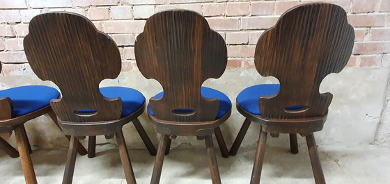 Image 1 of 6 brutalistische Manoir-Stühle mit großem Fuß