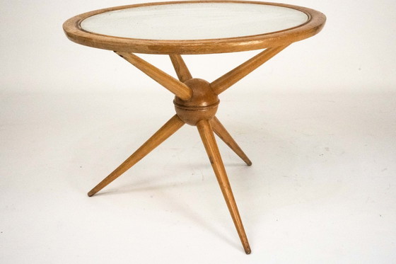 Image 1 of Table basse ronde de style Mid-Century par Cesare Lacca, Italie, années 1950.