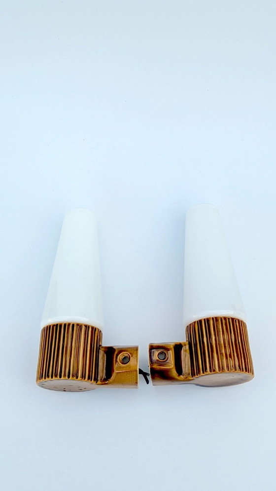 Image 1 of Coppia di lampade da parete gialle IFÖ 6020 di Hans-Agne Jakobsson, Svezia, anni '60