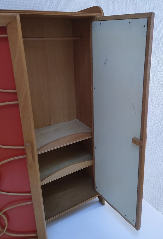 Image 1 of Puppengarderobe aus Holzgeflecht im Stil der 60er Jahre