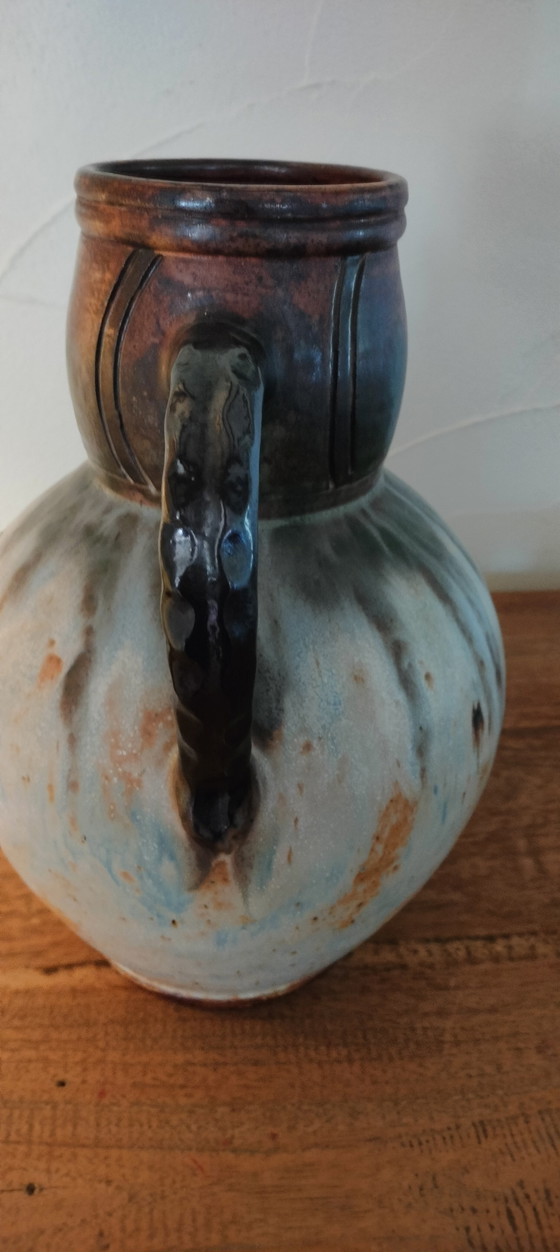 Image 1 of Céramique belge Pierre Biron décorée d'un bec verseur en forme d'Arlequin