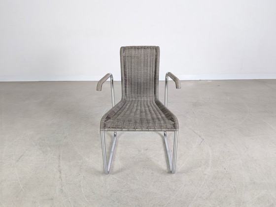 Image 1 of Silla original Tecta D26E, gris tejido, silla cantilever con reposabrazos