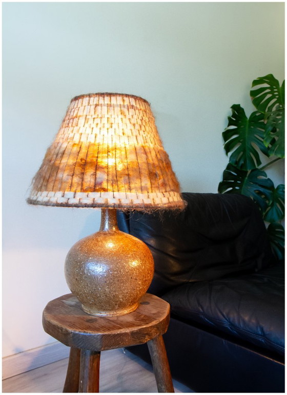 Lampe Grés Et Laine Brut, Signée Alain Blanchard, 1970 – Ceramic, Wool (photo 2 of 8)