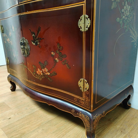 Image 1 of Vintage Chinese bridal cabinet sideboard Chinoiserie cabinet