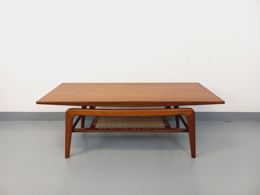 Scandinavian teak and rope coffee table by Arne Hovmand Olsen for Samcom