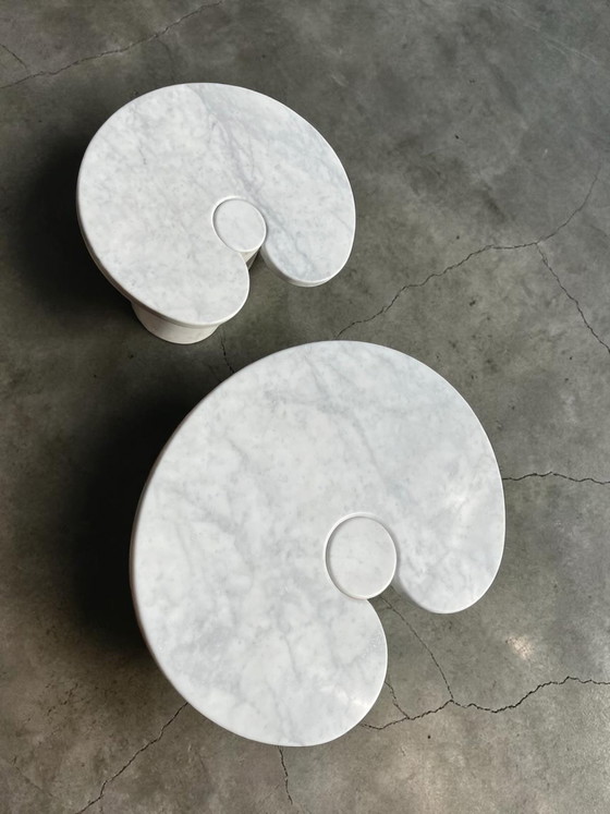 Image 1 of 2x Table d'appoint Eros Angelo Mangiarotti marbre de Carrare