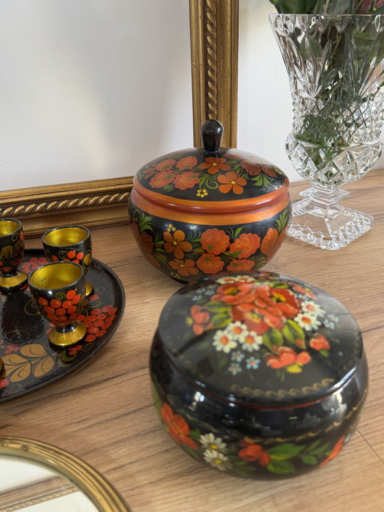 Image 1 of Russisch glaswerk en dienbladenservice