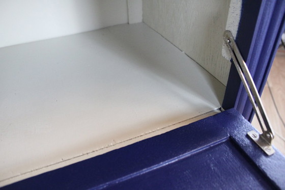 Image 1 of Art Deco middernachtblauwe ladekast, jaren 50 Frankrijk