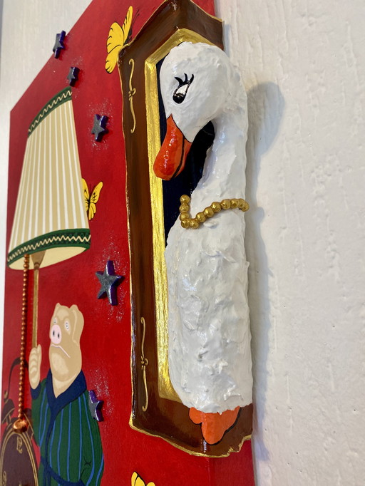 Tableau « Le monde fabuleux d'Amélie » avec horloge