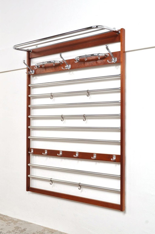 Large vintage wall coat rack from the 1960s