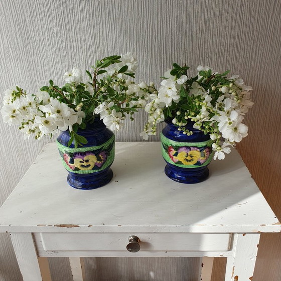Due Vasi "Pique Fleur" di Maling Pottery Inghilterra 1930 – Mailing Pottery, Ceramic (photo 8 of 8)