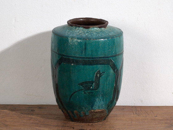 Antike smaragdgrüne emaillierte Vase (ca. 1820) #12 – Vasen (photo 29 of 40)