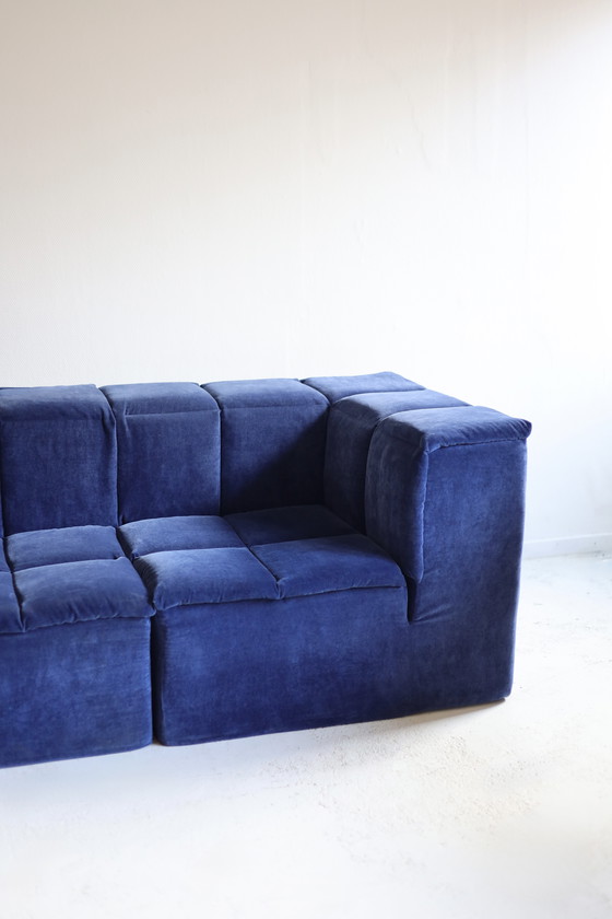 Image 1 of Modular sofa, 4 elements, blue velvet