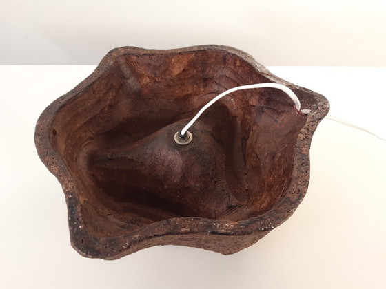 Image 1 of Ceramic earthenware vintage wall lamp, chamotte clay, earthenware, ceramic retro lamp, 70s wall lamp