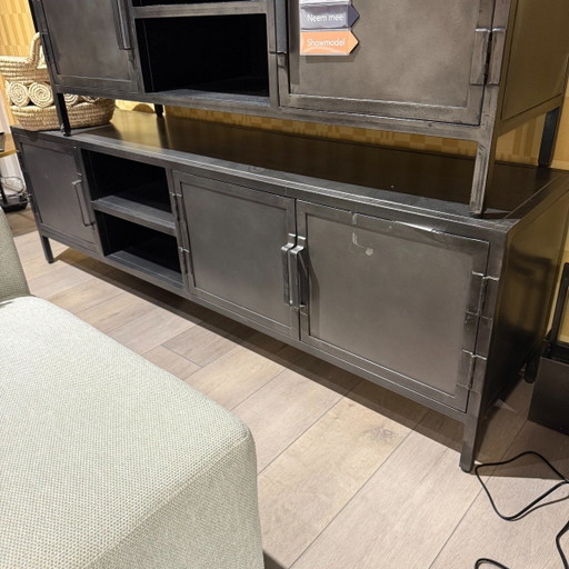 Meuble TV Carpino - Métal noir - 180 cm – Pronto Wonen, tv meubelen, Metal
