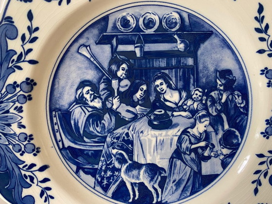 Image 1 of Regina Pottery Factory - Set of Delft Blue hand-painted wall plates