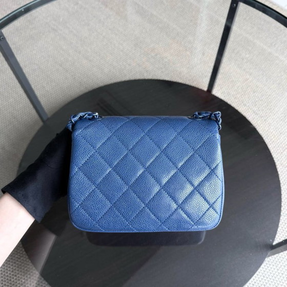Image 1 of Mini borsa Chanel Classic Flap Seasonal Square - Caviar Quilted All Blue Series 29