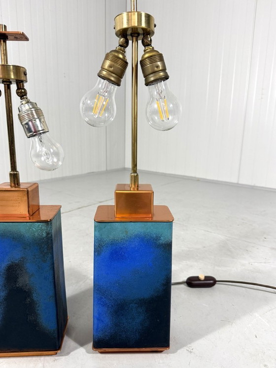 Image 1 of Ensemble de 2 grands pieds de lampe de table des années 1960-70