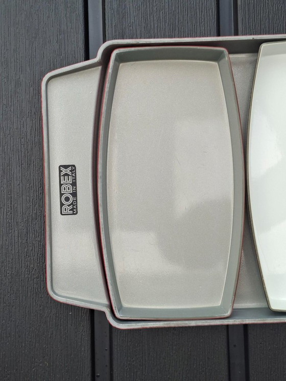 Vassoio da portata Robex con tre inserti, melamina., Accessori da cucina, Plastica, Rosso, Vintage (foto 4 di 11)