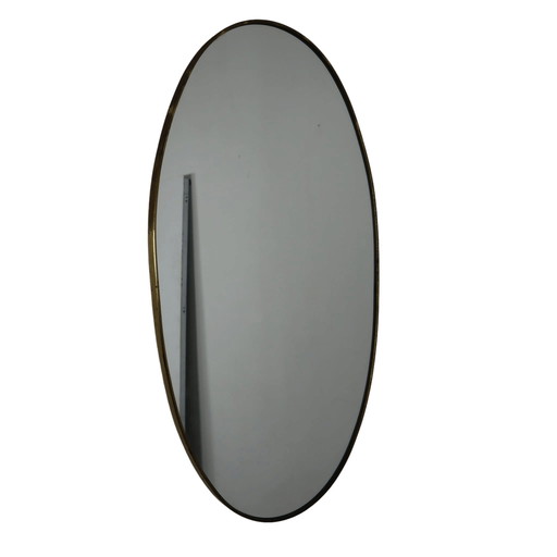 Oval brass mirror, 1960s