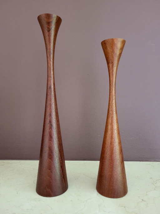 2x Vintage Danish candlesticks